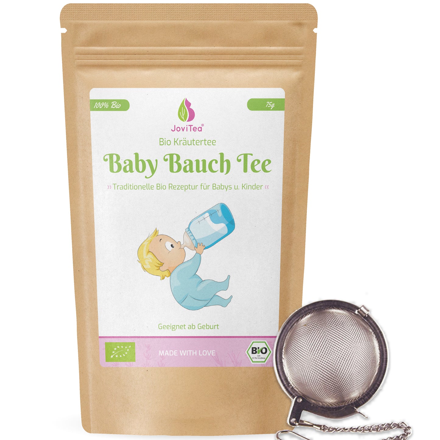 JoviTea Baby Bauch Tee Bio mit Sieb